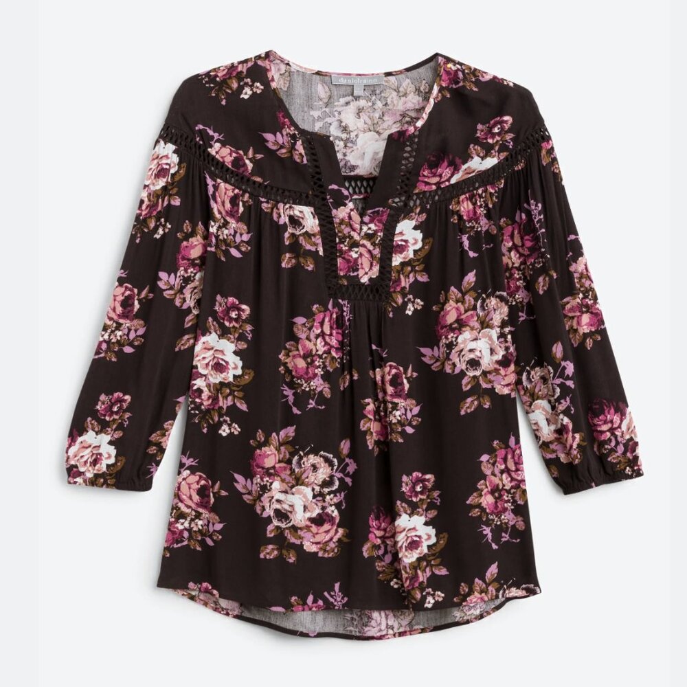 Daniel Rainn Gardenia Crochet Detail Top